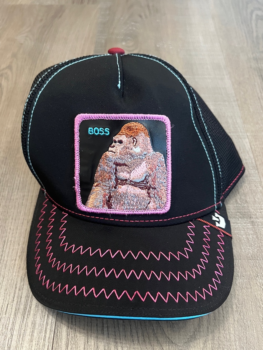 Goorin Bros. "Barrel Boss" trucker hat from The Farm collection w/ Gorilla Patch